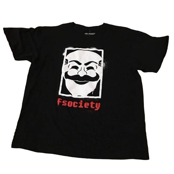 NWOT Loot Crate Mr. Robot F Society Tee - Black- Large - Picture 1 of 7